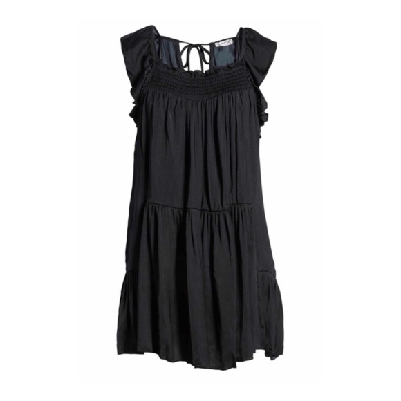 NEW Free People Want Your Love Mini Ruffle Doll Dress Boho Black Size S - Picture 6 of 10